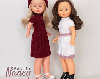 Patrón de vestido y gorro de punto para Nancy de Famosa España
