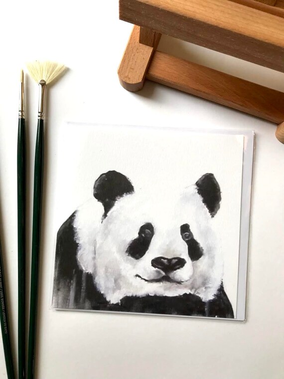 picture Panda Artwork Black And White etsy