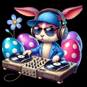 Hip Hop Bunny Easter Sublimation PNG – Cool Easter Bunny Clipart for Shirts, Mugs & Crafts