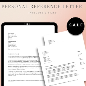 Modelo de Carta de Referência Pessoal Editável – Carta de Recomendação para Imprimir para Google Docs e Word