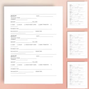 Editable Receipt Template | Digital, Rent, Business and Customer Receipts – Minimalist & Printable Format