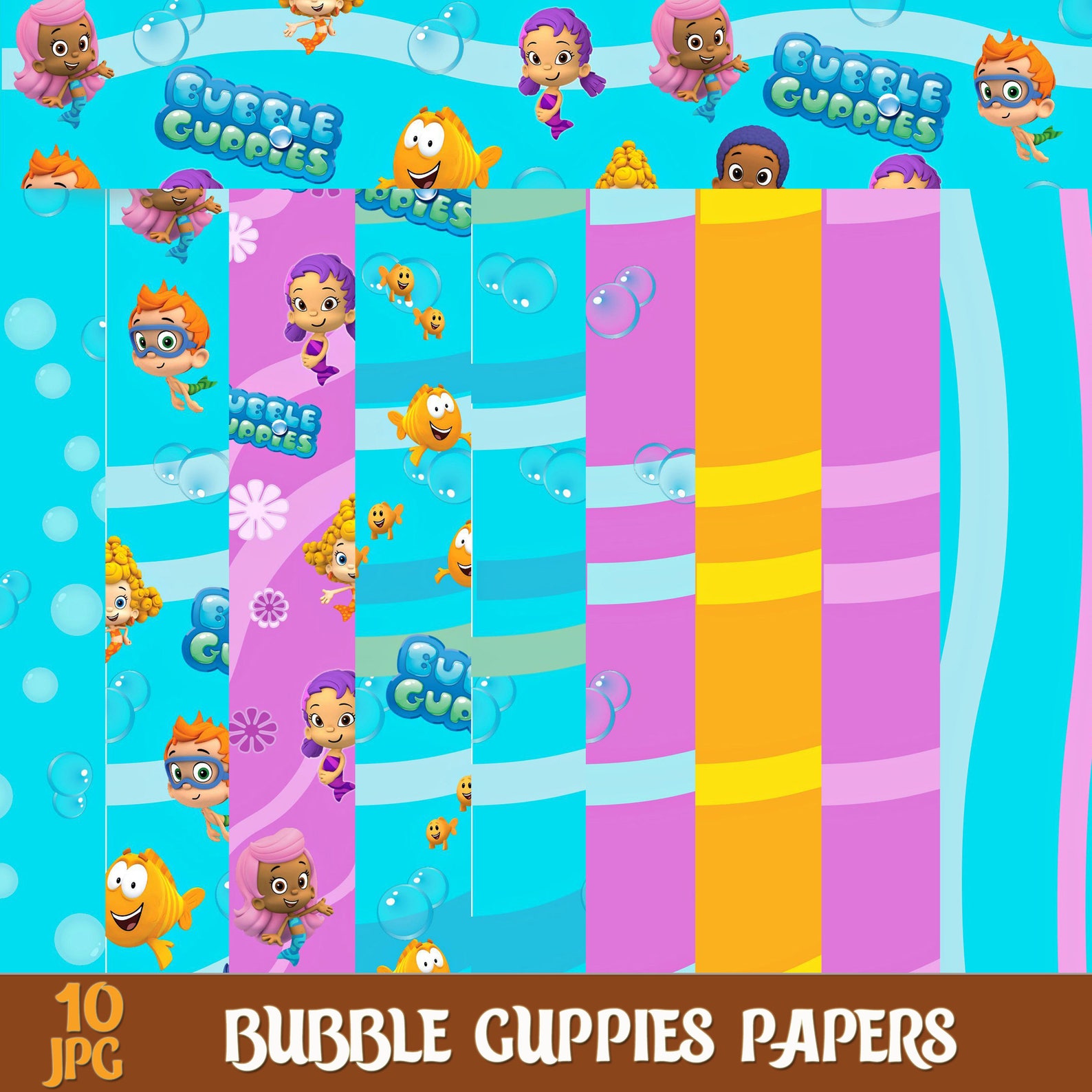 BUBBLE GUPPIES clipart png digital clipart stickers digital | Etsy