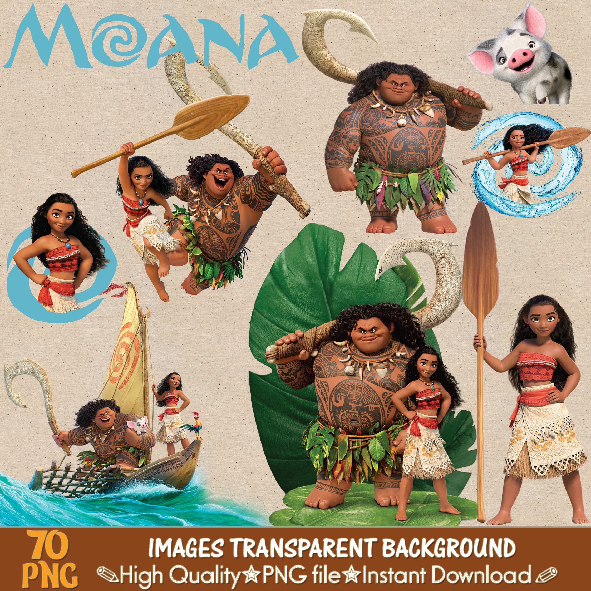 Moana Clipart Png Digital Clipart Moana Images Digital Etsy