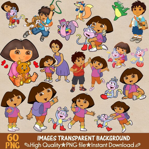 Dora Explorer Und Freunde Clipart Png Dora Digitale Clipart Etsy