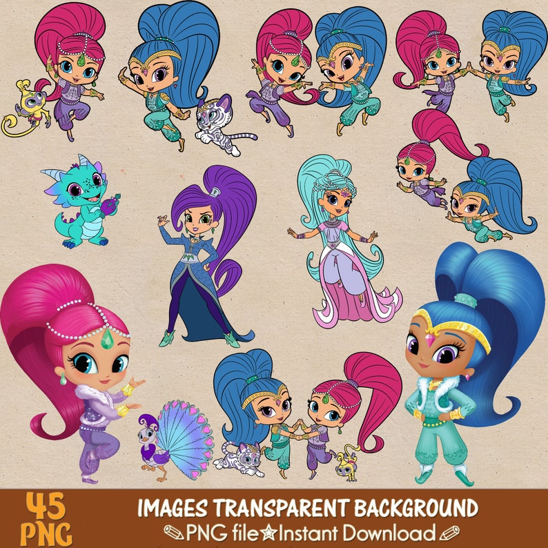 SHIMMER AND SHINE clipart Shimmer and Shine png Shimmer and | Etsy