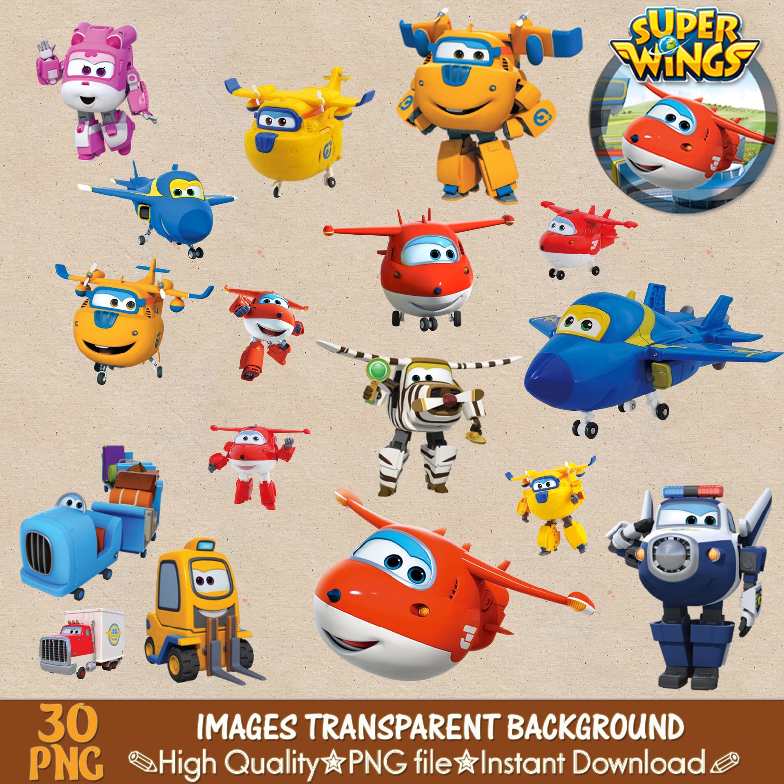 SUPER WINGS clipart png images digital clipart digital Etsy