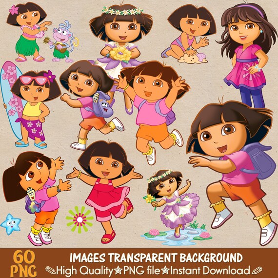 Dora Explorer Und Freunde Clipart Png Dora Digitale Clipart Etsy