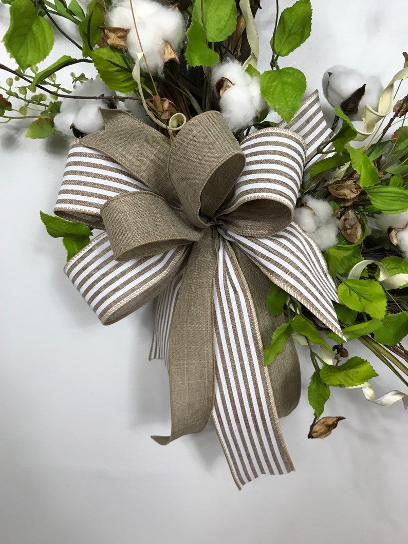 715S21 Summer Wreath Front Door Wreath. Cotton Wreath