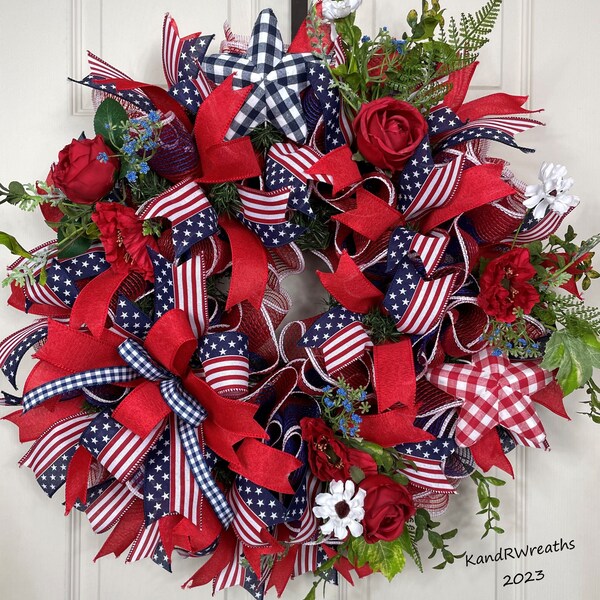 4th of July Wreaths for Front Door - Etsy