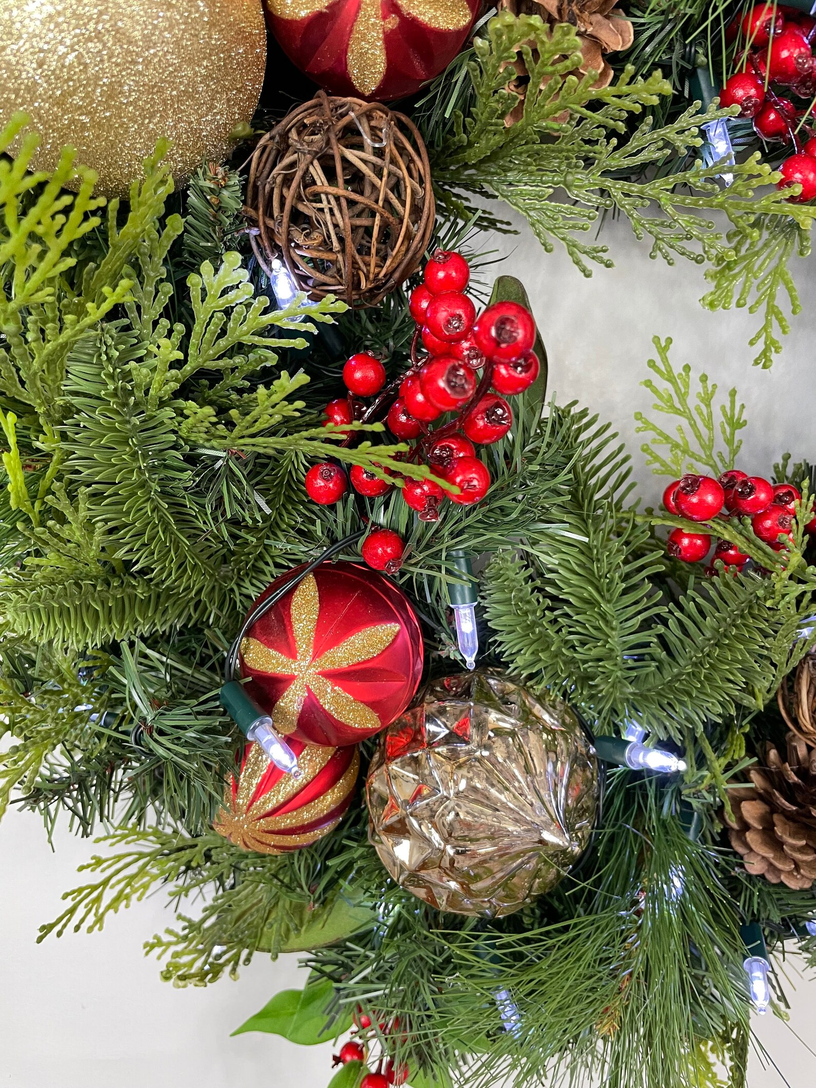 939C21 Pre Lit Christmas Wreath. Lighted Holiday Wreath. Etsy