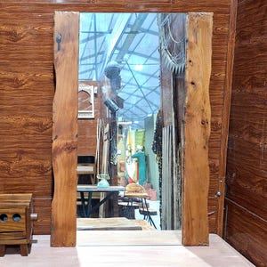Moroccan Wooden mirror- Wooden Rustic Mirror- wooden decor pieces Old Riad Mirror Frame-Hanging Wall  Art Mirror- Gifts wooden decor pieces.