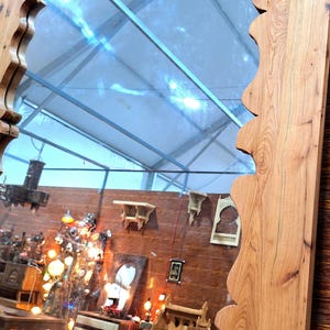Moroccan Wooden mirror- Wooden Rustic Mirror- wooden decor pieces Old Riad Mirror Frame-Hanging Wall  Art Mirror- Gifts wooden decor pieces.