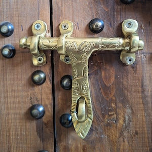 Moroccan Gate Latch 4 Sizes Available, Vintage Style Handmade Brass Bolt, Antique Moroccan Door Latch Design, 100% Solid Brass Door Hardware