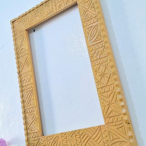 Caramel Moroccan Hand Carved Wooden Mirror - Carved Mirror in Vintage Style - Old Wall Mirror Frame- Decor Wood Frame - Farmhouse Wall Decor