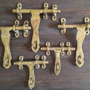 Unlacquered Brass Sliding Door Bolt, Moroccan Brass Door Latch, Brass Box Catches Buckle Lock, Rustic Door Bolt, Door Lock, Door Accessories