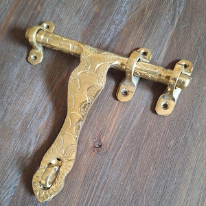 Moroccan Gate Latch 4 Sizes Available, Vintage Style Handmade Brass Bolt, Antique Moroccan Door Latch Design, 100% Solid Brass Door Hardware