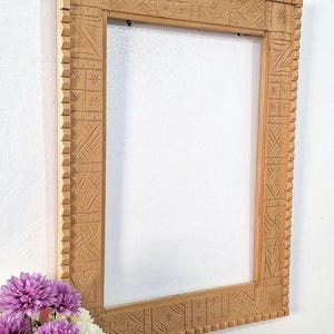 Moroccan Hand Carved Wooden Mirror - Carved Mirror in Vintage Style - Old Wall Mirror Frame- Decor Wood Frame -  Gifts Farmhouse Wall Decor.