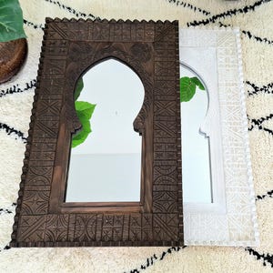 Custom Moroccan Vintage Style Wooden Carved MirrorHand Carved Wooden Wall Art Mirror,Hanging Wall Mirror,wooden decor Old Riad Mirror Frame