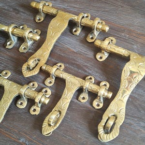 Unlacquered Brass Sliding Door Bolt, Moroccan Brass Door Latch, Brass Box Catches Buckle Lock, Rustic Door Bolt, Door Lock, Door Accessories