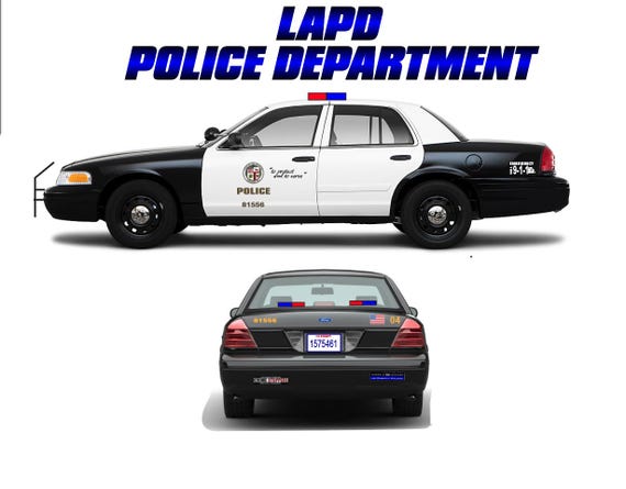 1/18 Scale LAPD Police Department Model Police Car Replica With