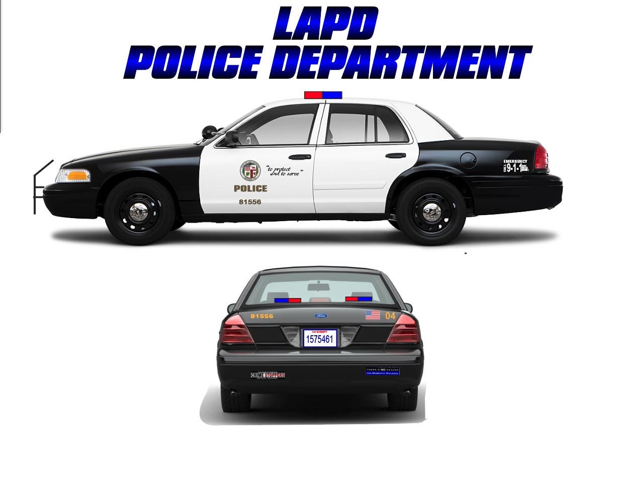 1/18 Scale LAPD Police Department Model Police Car Replica