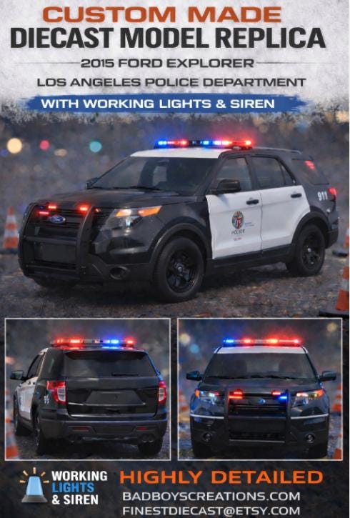 1/18 Scale LAPD Police Dept Die-cast Ford Explorer Model Replica