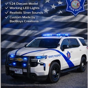 1:24 Scale 2025 Chevy Tahoe Arkansas State Police Diecast – Working LED Lights & Siren – Custom by Badboys Creations
