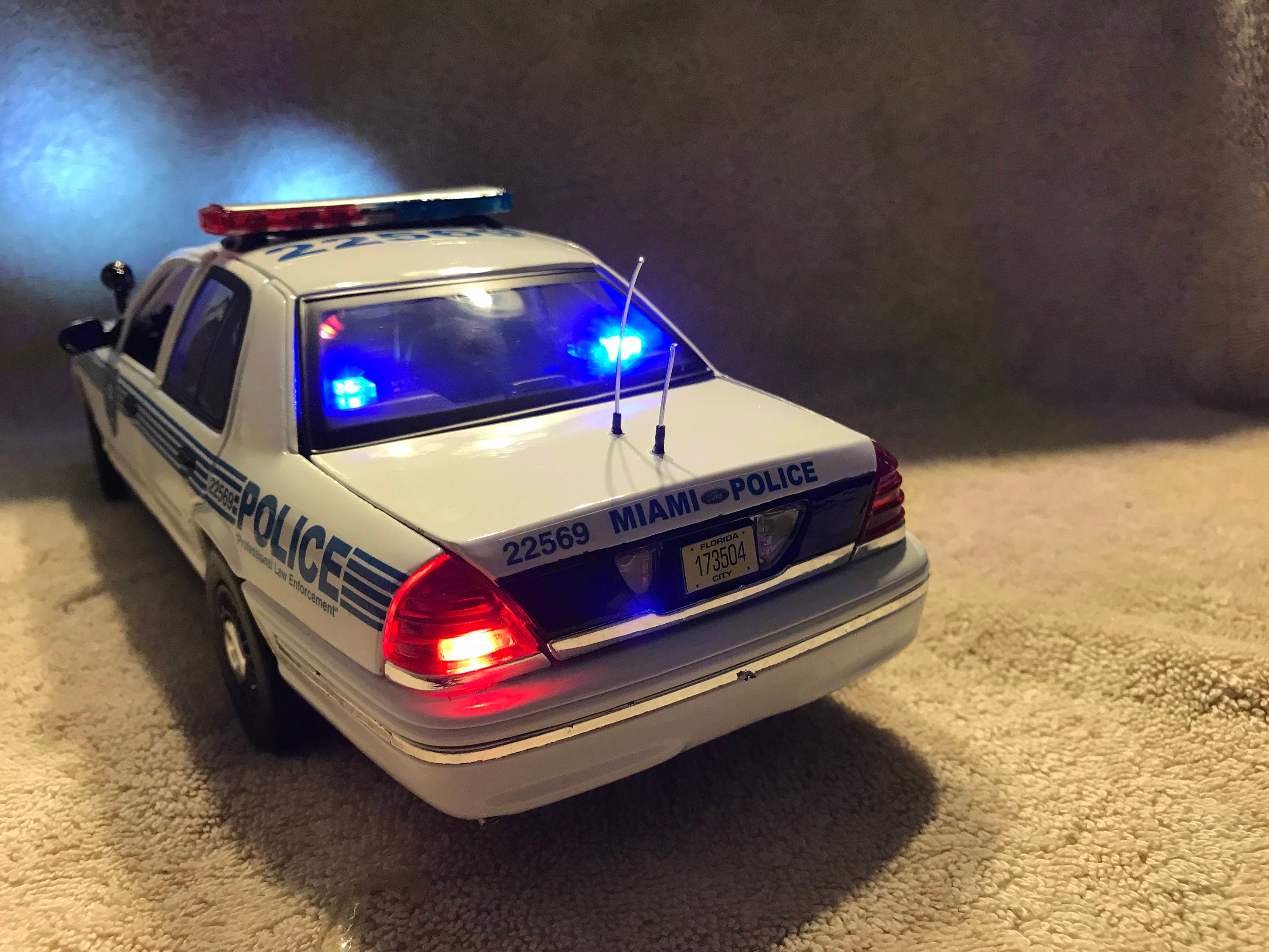 1/18 Scale Miami City Die Cast Model Police Car Replica With Etsy UK