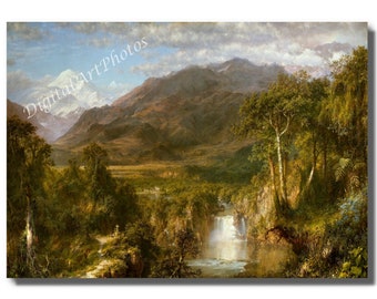 RAINY SEASON IN THE TROPICS 1866 RAINBOW LANDSCAPE BY FREDERIC E CHURCH REPRO
