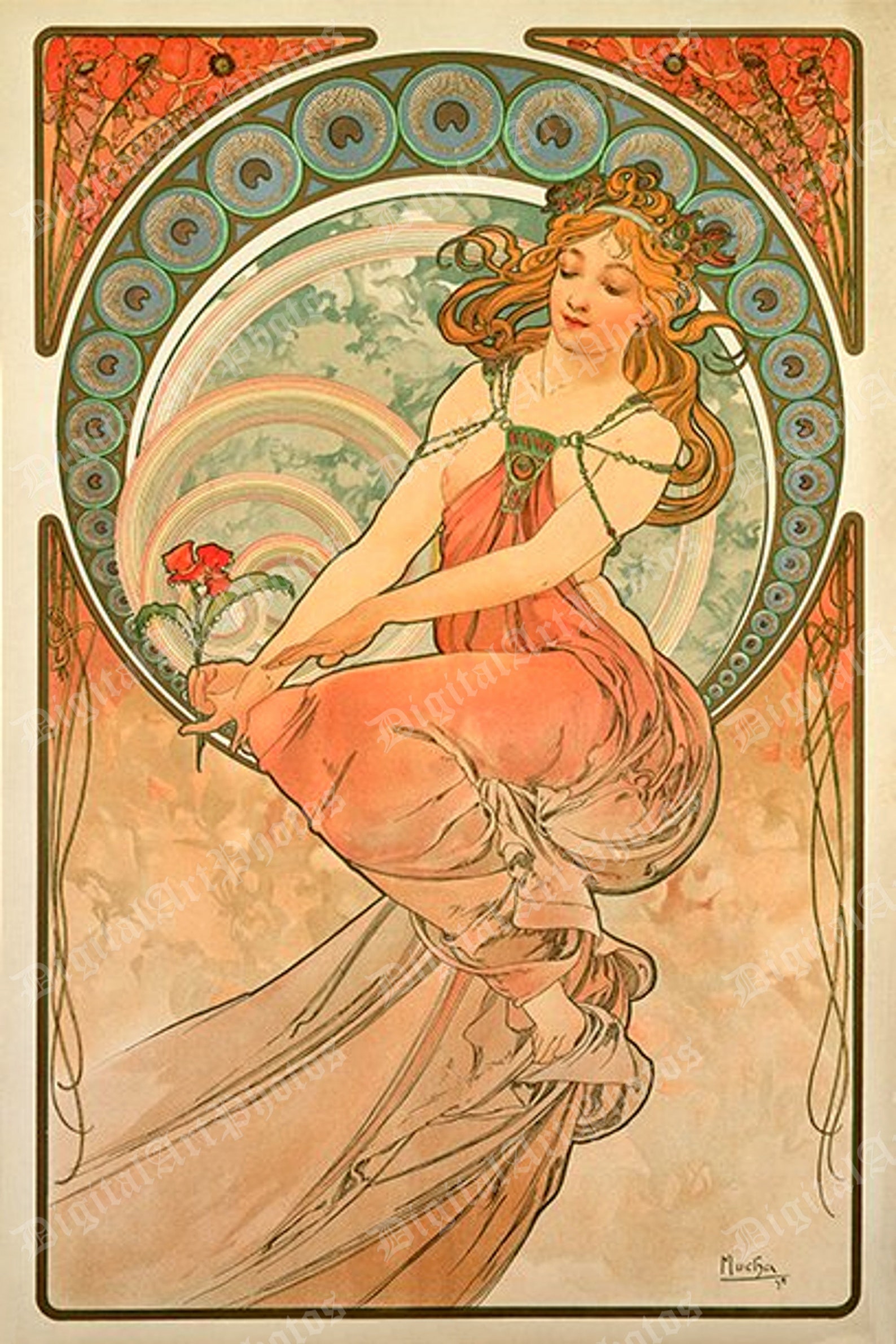 Alphonse Mucha The Arts Painting 1898 Vintage Mucha | Etsy