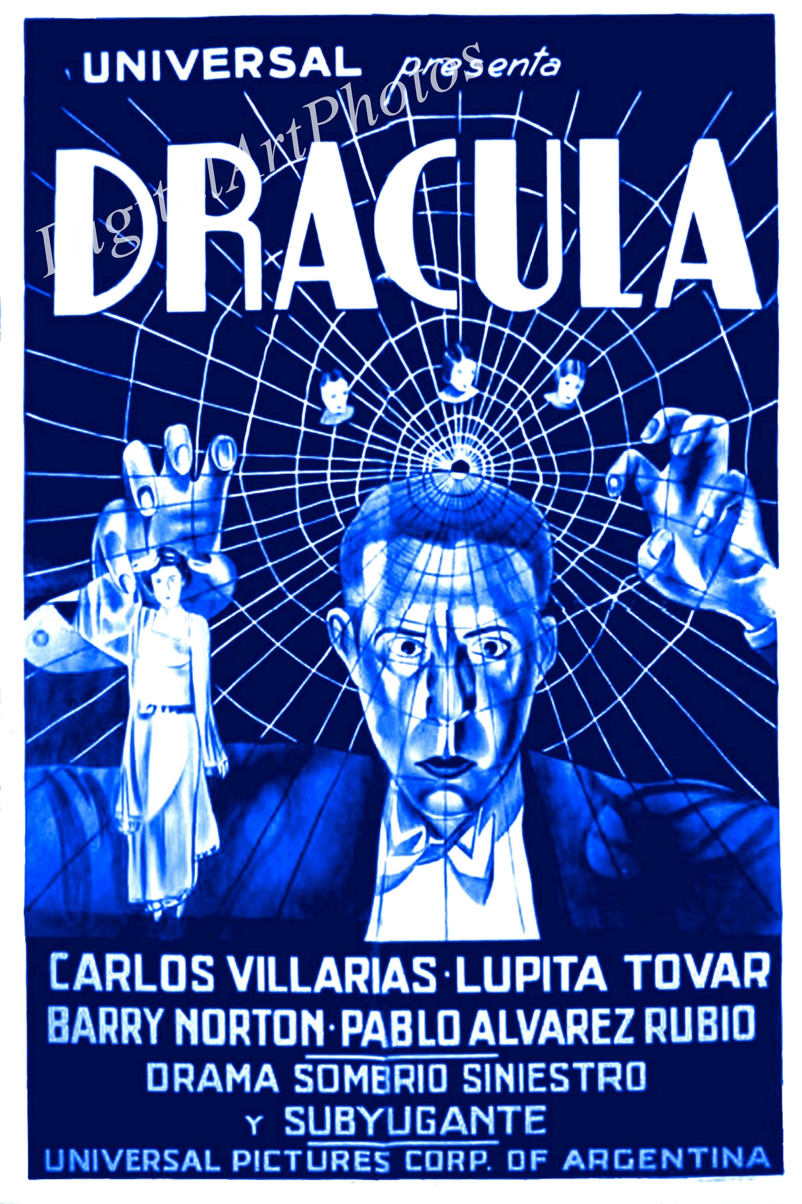 Spanish Dracula 1931 Film Poster Spanish Language Vintage