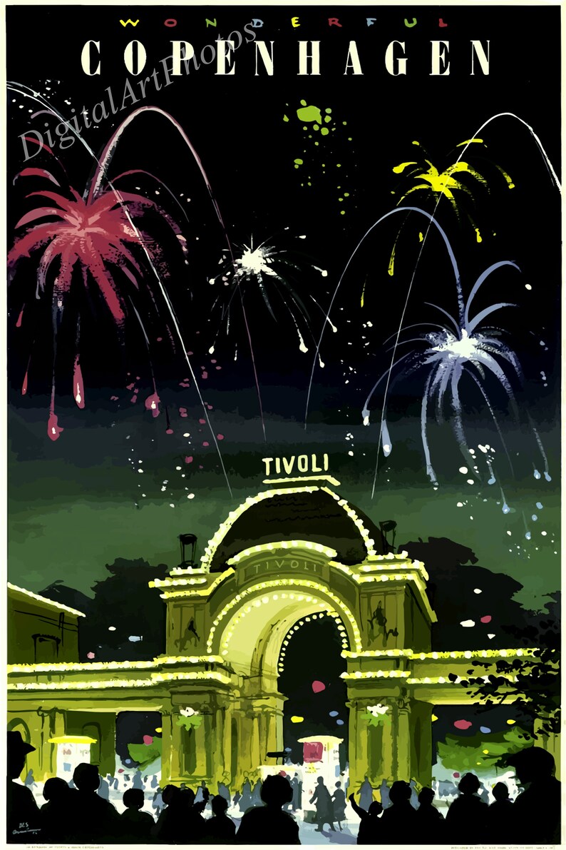 Wonderful Copenhagen Travel Poster Denmark Poster Download Etsy