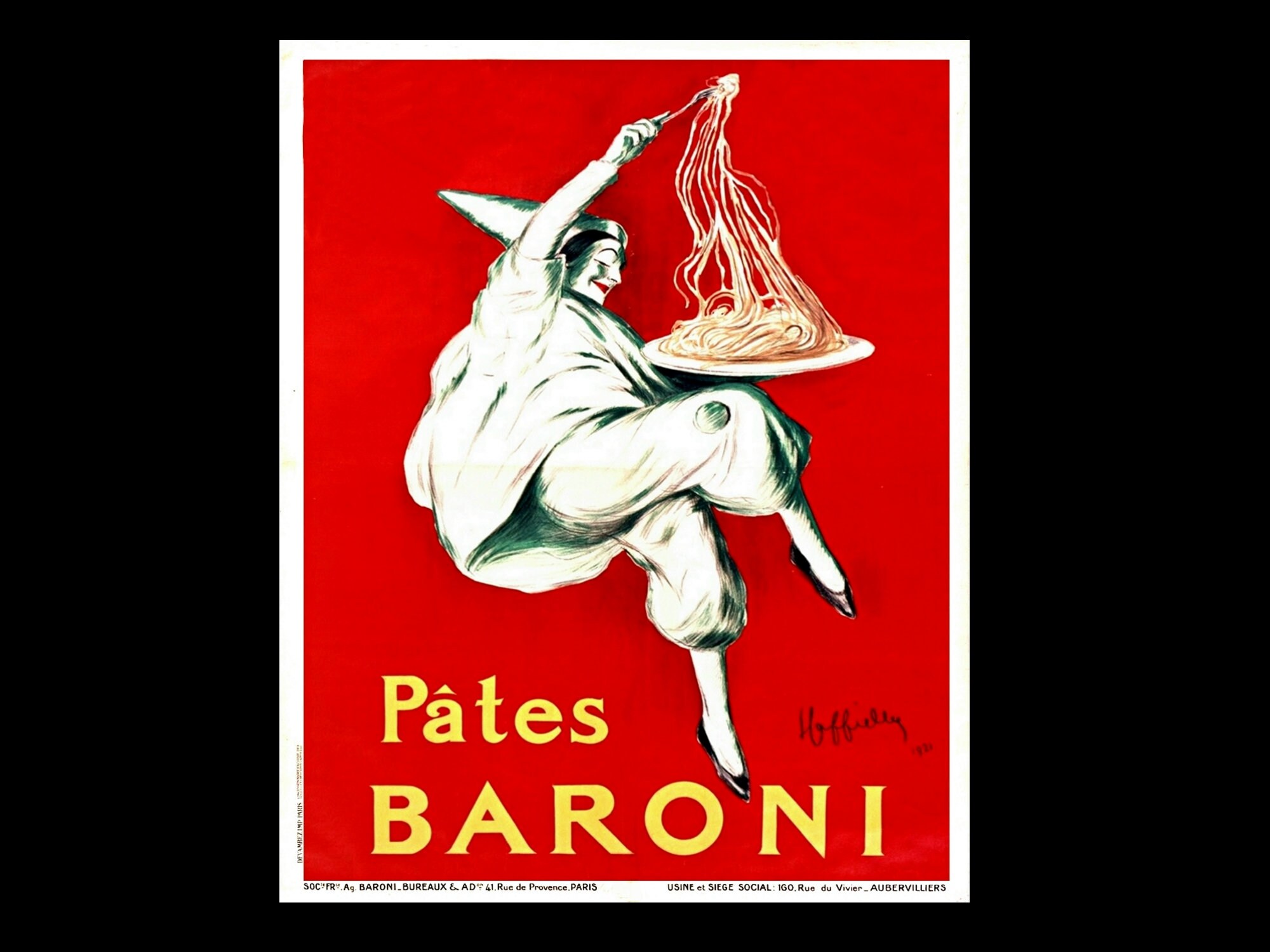 Pâtes Baroni Pasta Poster Cappiello 1921 Pasta Etsy