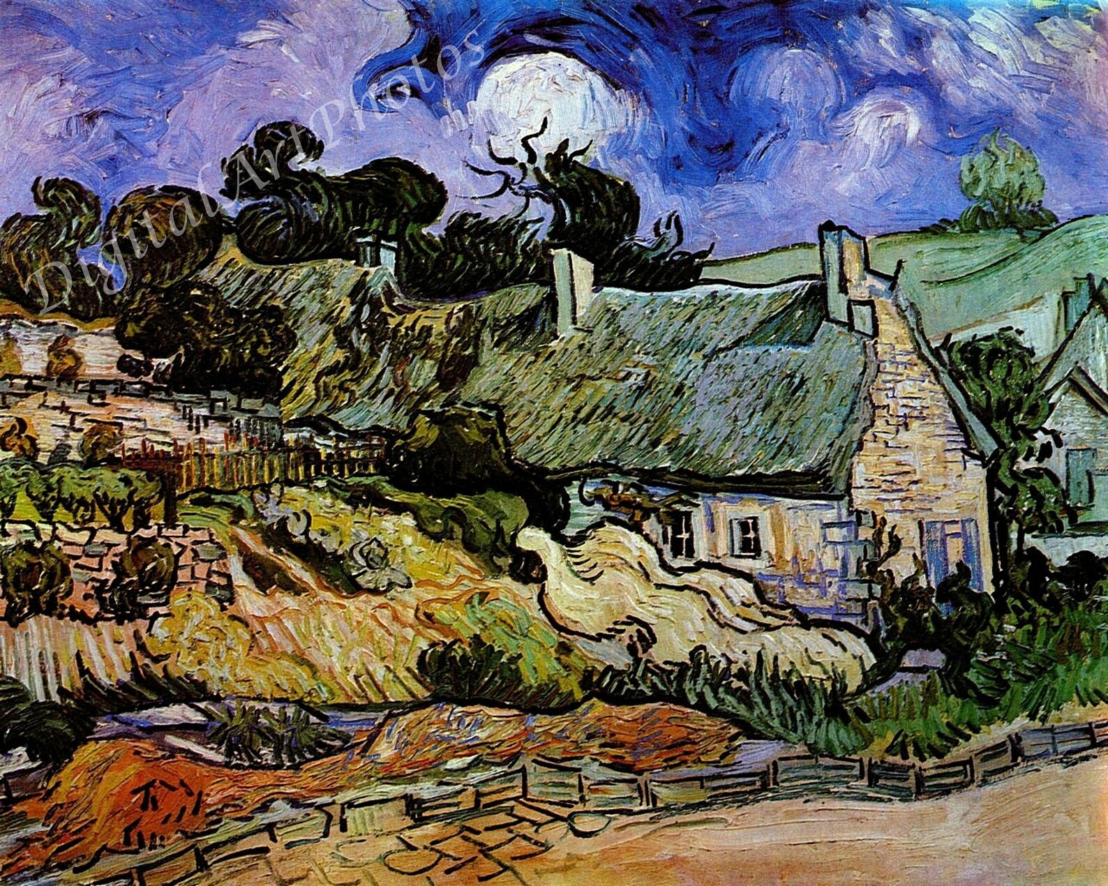van gogh houses and figure