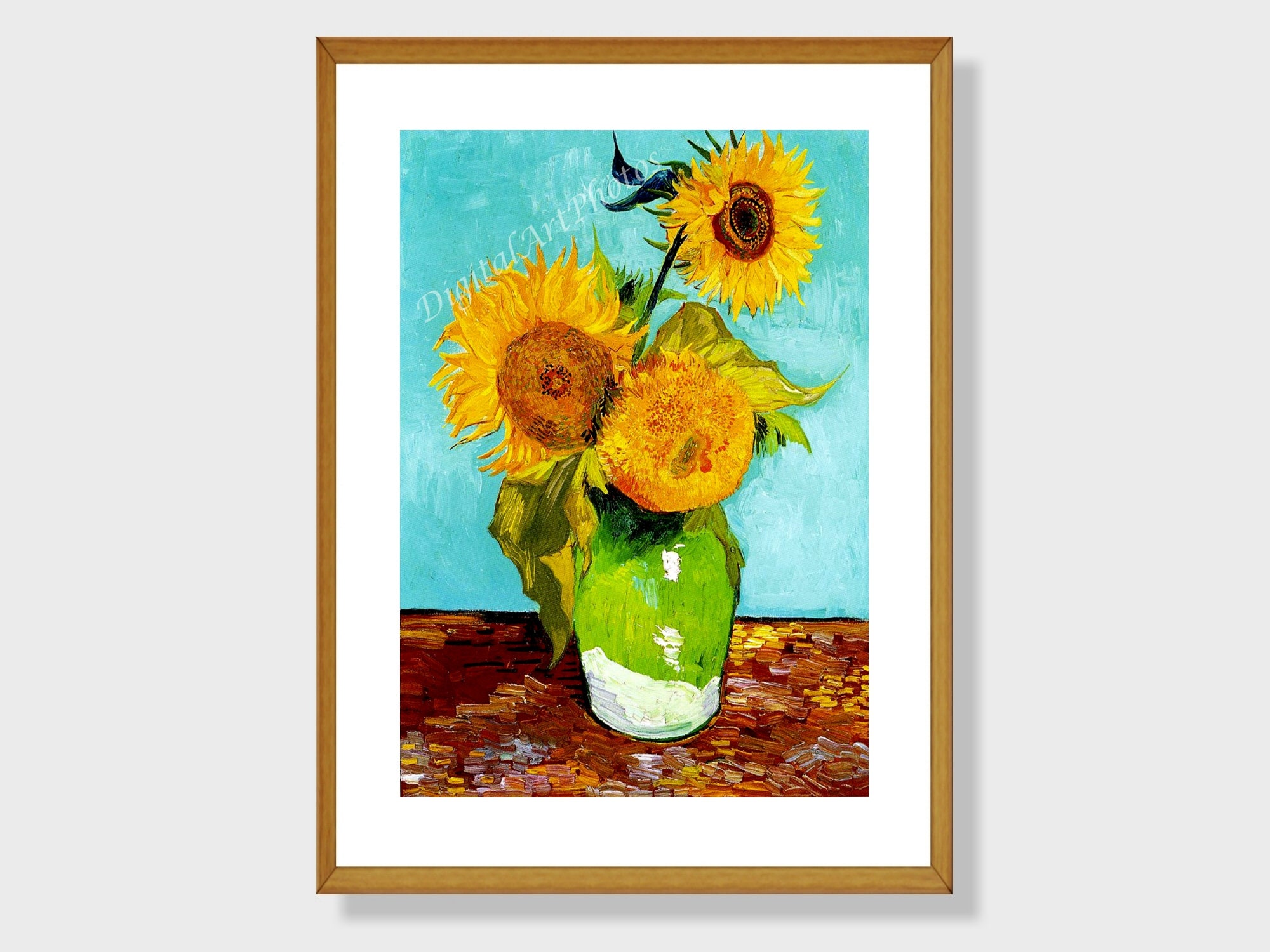 Van Gogh Drei Sonnenblumen in grüner Vase 1888 Van Gogh | Etsy