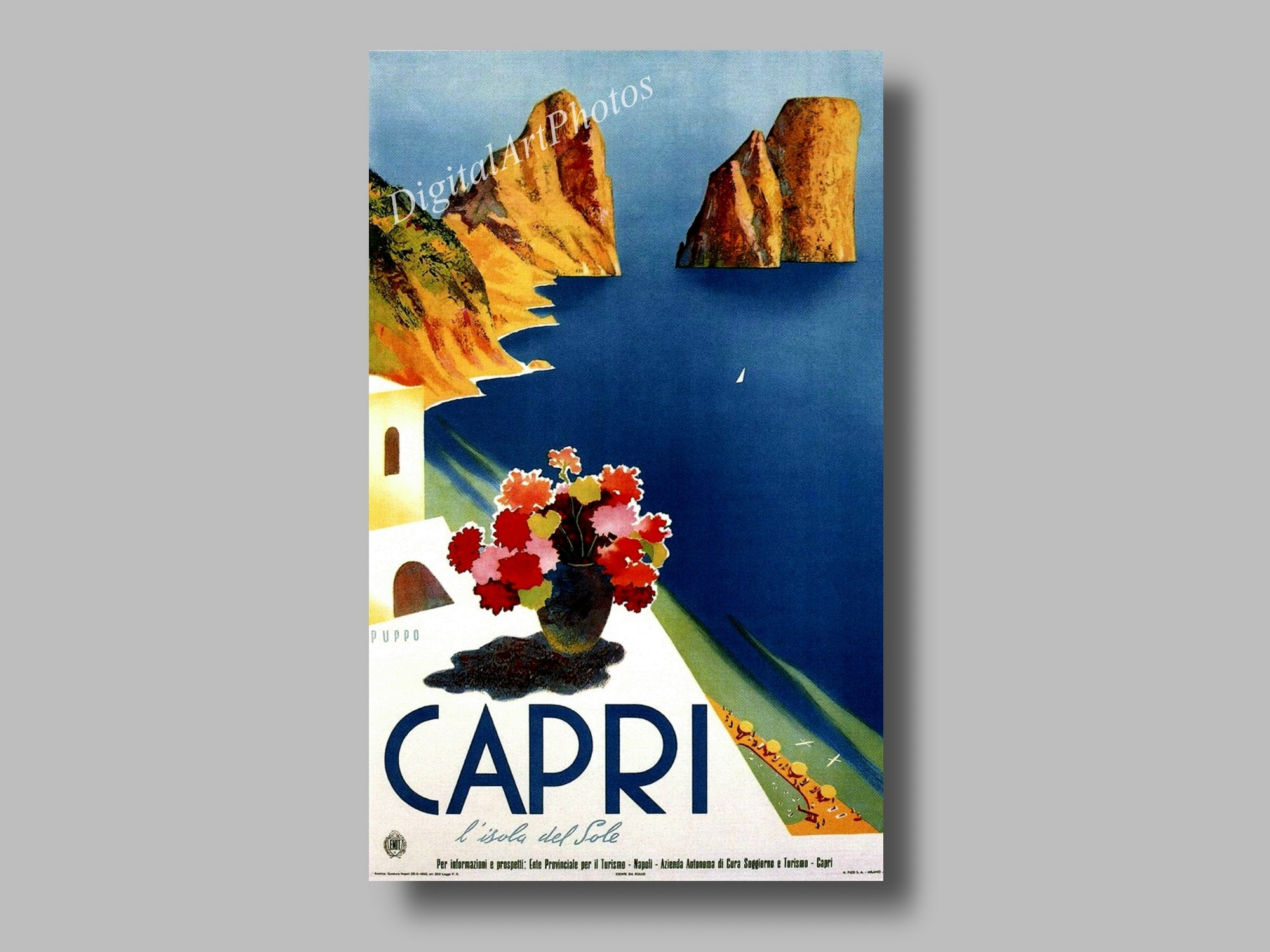 capri travel poster