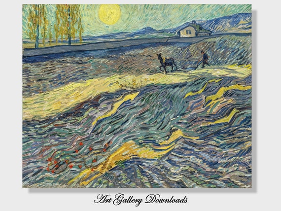 Vincent van Gogh Champ clos avec laboureur 1889 Van Gogh - Etsy France