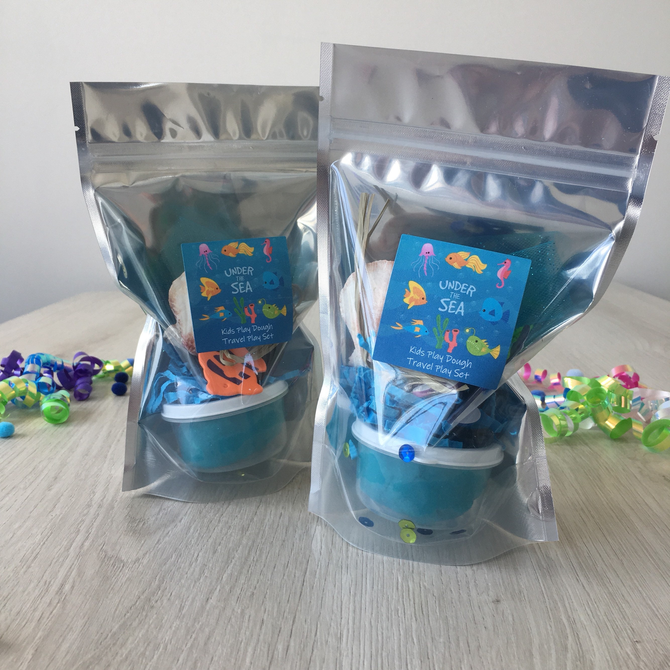 Under the Sea Play Dough activity kit includes handmade play dough