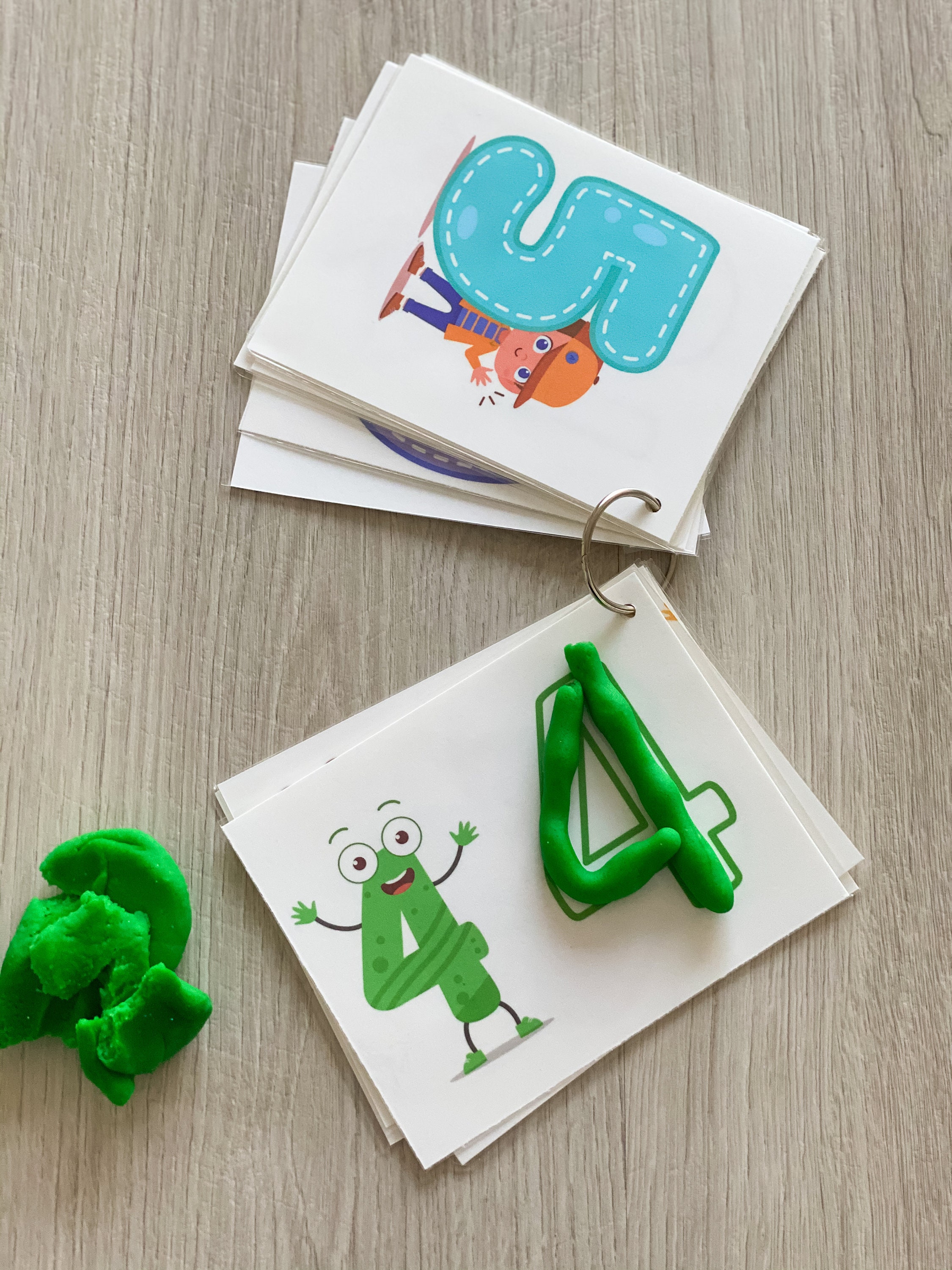 Numbers play dough letter tracing activity deck perfect for travel!