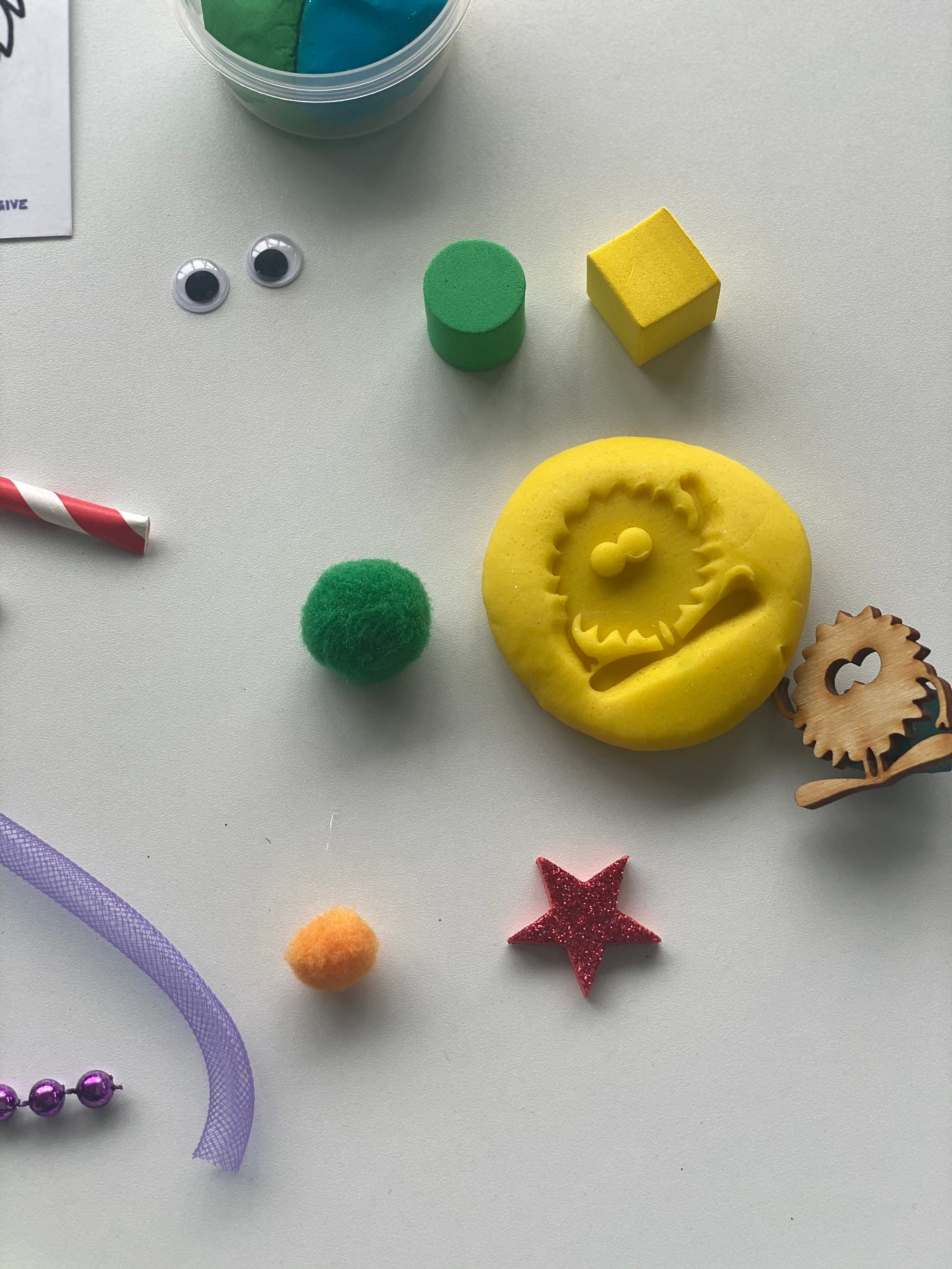 Make your own Monster Play Dough activity kit includes handmade play