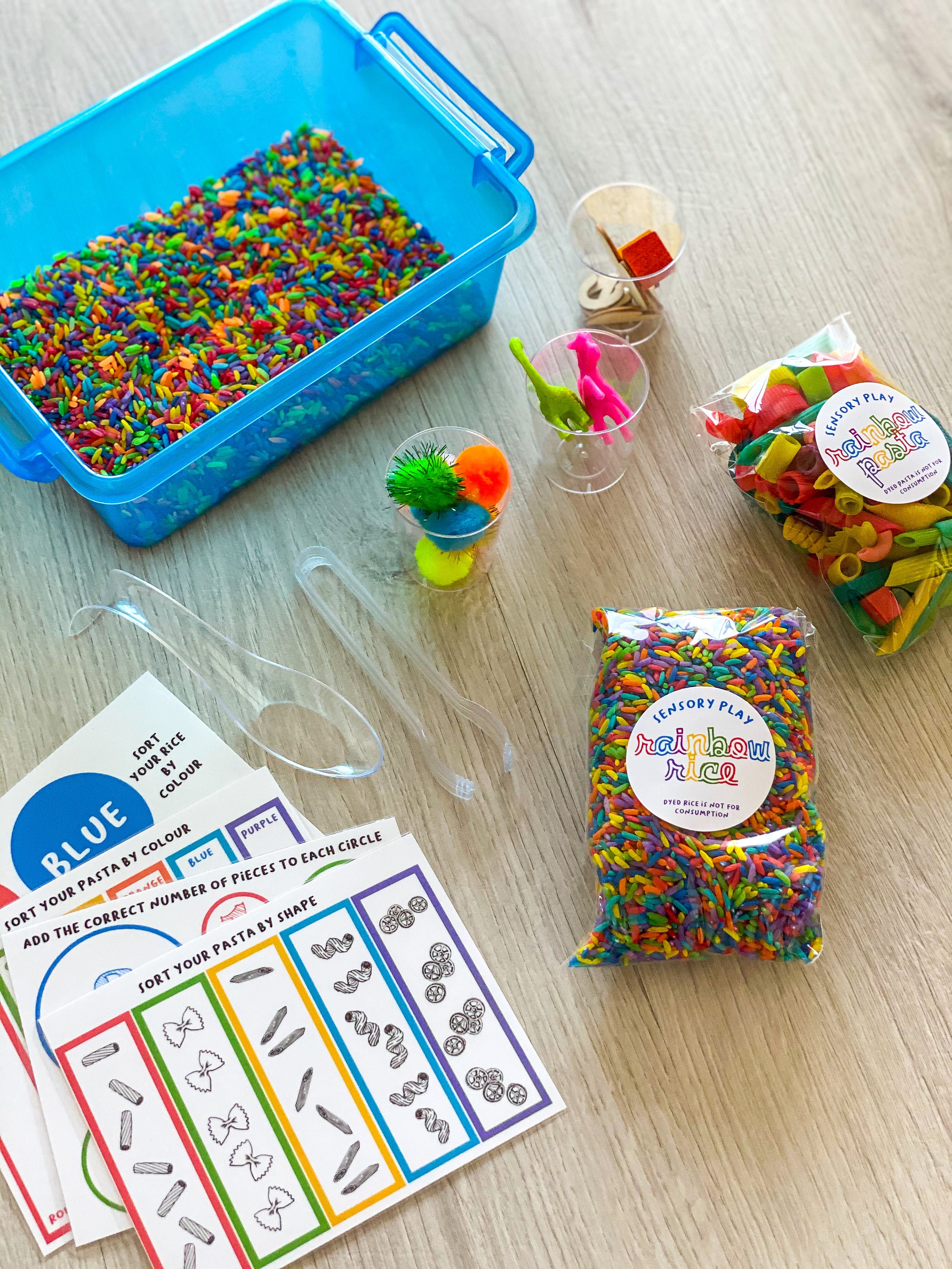 Sensory play kit includes everything you need to set up multiple