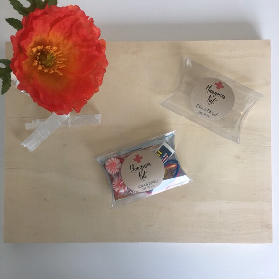 Hangover Kit Set Of 10 Wedding Favor Clear Pillow Boxes Etsy
