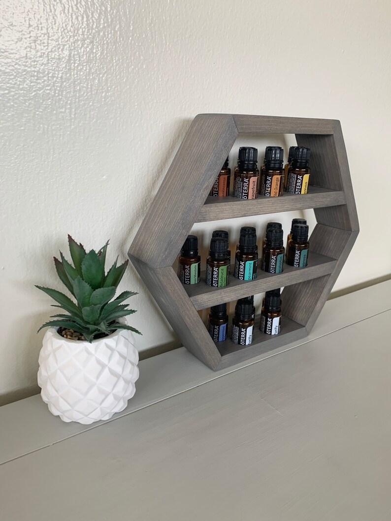 Small Hexagon Essential Oil Shelf Essential Oil Shelf with Etsy