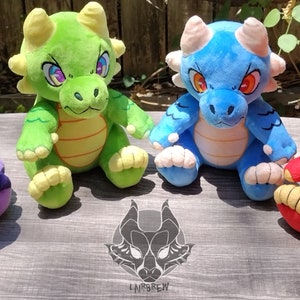 4 Kobold Plushie SET Red Blue Green Purple - IN STOCK - Dungeons & Dragons Inspired Stuffed Animal ttrpg Plush Toy - Scaly Monster Anthro