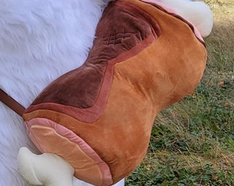 Grilled 2-Bone Meat Bag - Plush Well- Done Duffel Bucket Zip Up Fursuit Prop