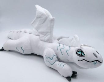 20" White Dragon Plush
