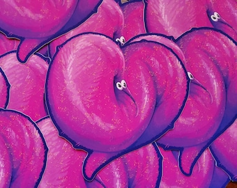 Chunky Pink Worm on a String Squirmle Sticker