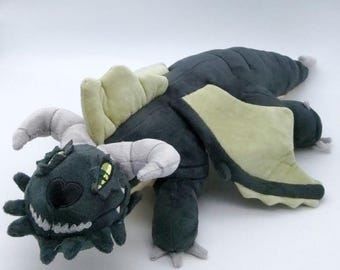 20" Black Dragon Plush