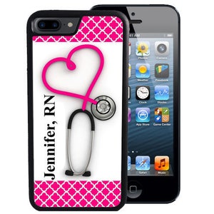 Personalized Rubber Case - iPhones - Stethoscope Nurse RN