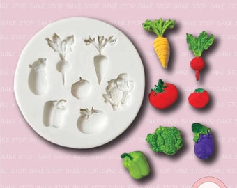Vegetables Silicone Mould - Fondant Mould, Wax Mould, Soap Mould, Resin Mould, Jewelry Mould